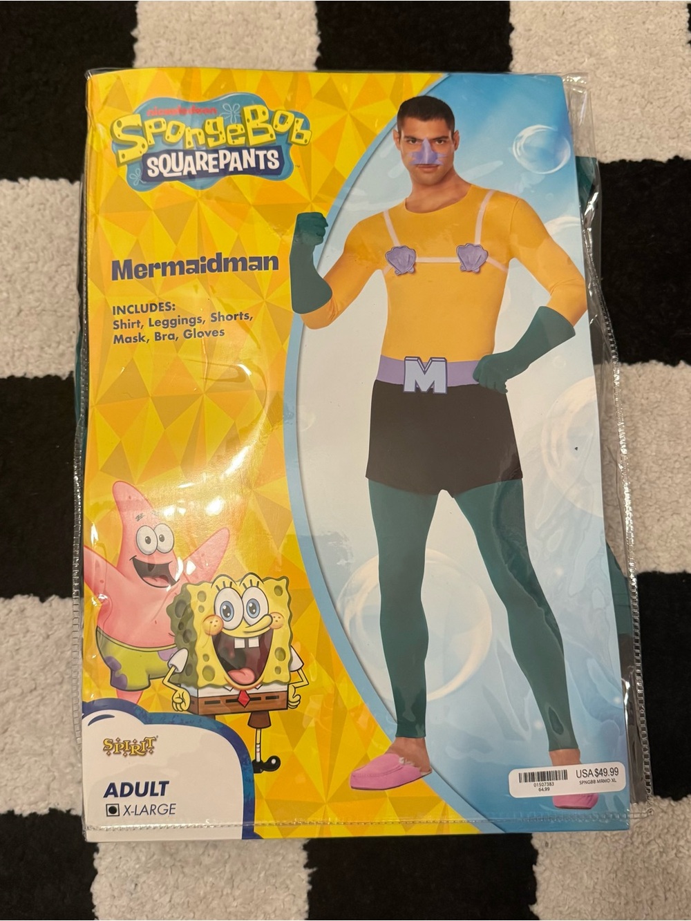 Spirit Halloween Spongebob Squarepants Mermaidman Costume Size XL